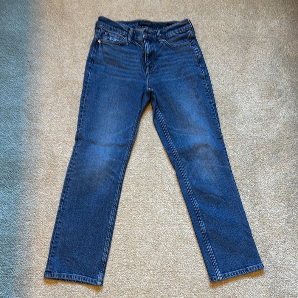 Banana Republic High-Rise Straight Leg Jeans - Dark Blue Wash